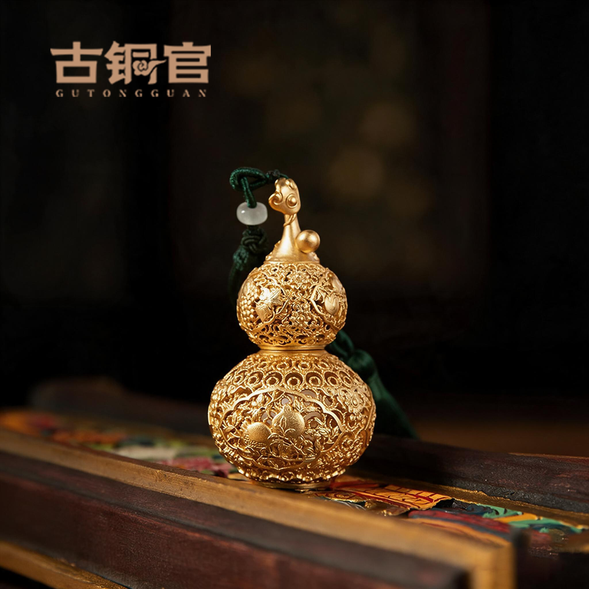 黄铜花丝葫芦摆件挂件福禄吊坠香薰家居装饰品圣诞节礼物高档礼品