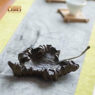 饰工艺品摆件金属烟缸创意个性 古铜官铜车载烟灰缸客厅书房装 复古