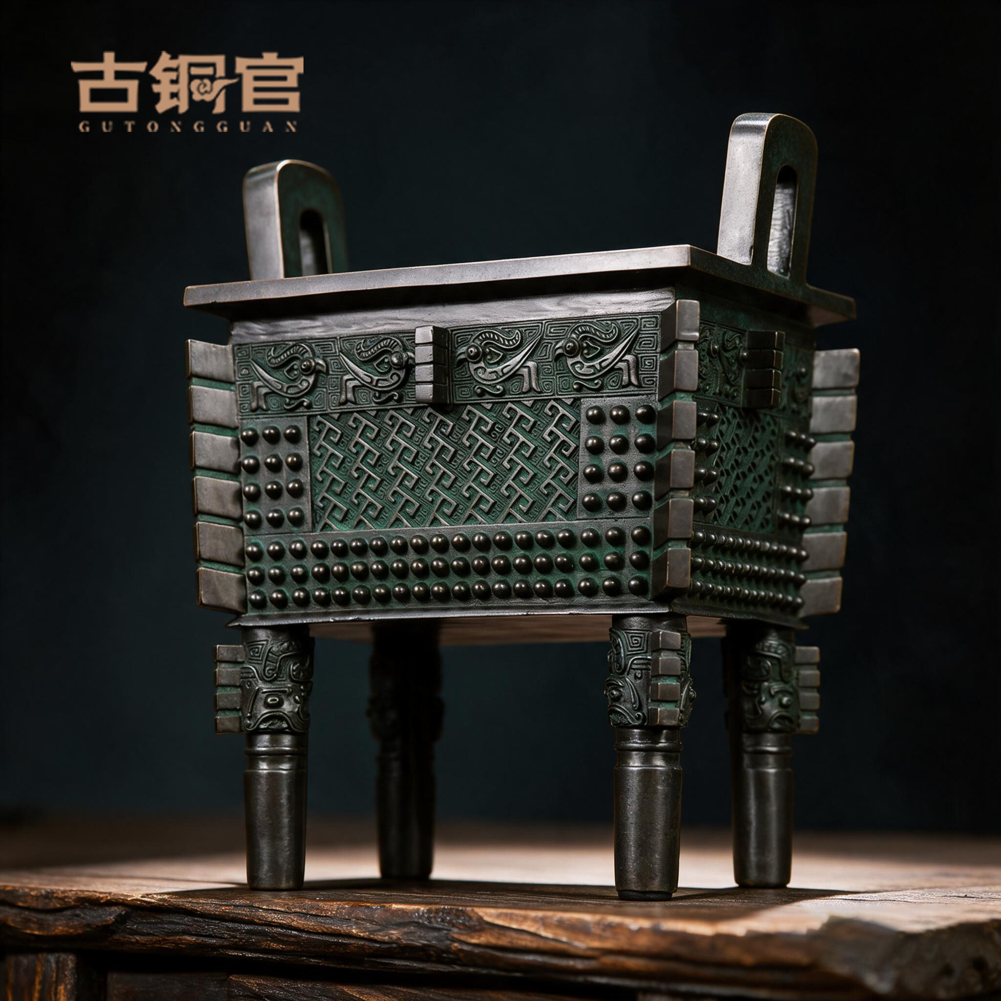 铜鼎摆件落地大号仿古青铜器客厅办公桌装饰品乔迁公司开业礼品