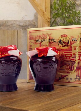 正宗特产鲁一斋八宝发酵豆豉即食调料拌饭拌面300克*2坛礼盒临沂