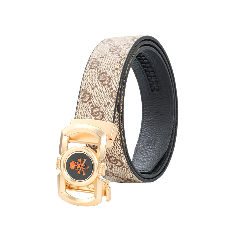 男生皮带年轻人自动扣男款潮流真皮高档品牌美式学生款新款百搭