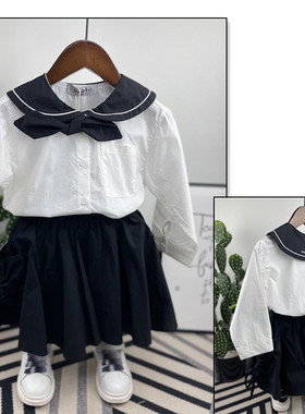 小童啦芙莱2022春季新款韩版女童宝宝时尚潮童可爱 长袖衬衫51357