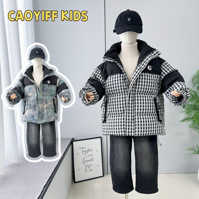 啦芙莱童装2025冬季新款男女童洋气格子花色保暖羽绒服外套潮3722,童装/婴儿装/亲子装,羽绒服,淘宝优惠券,粉丝福利购,淘宝优惠卷