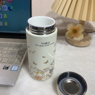 真陶瓷内胆保温杯2025新款便携迷你水杯高颜值健康牛奶花茶随手杯