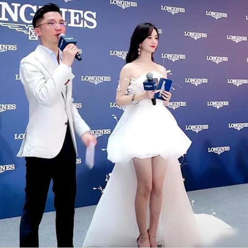 新款赵丽颖抹胸女王超仙婚纱礼服