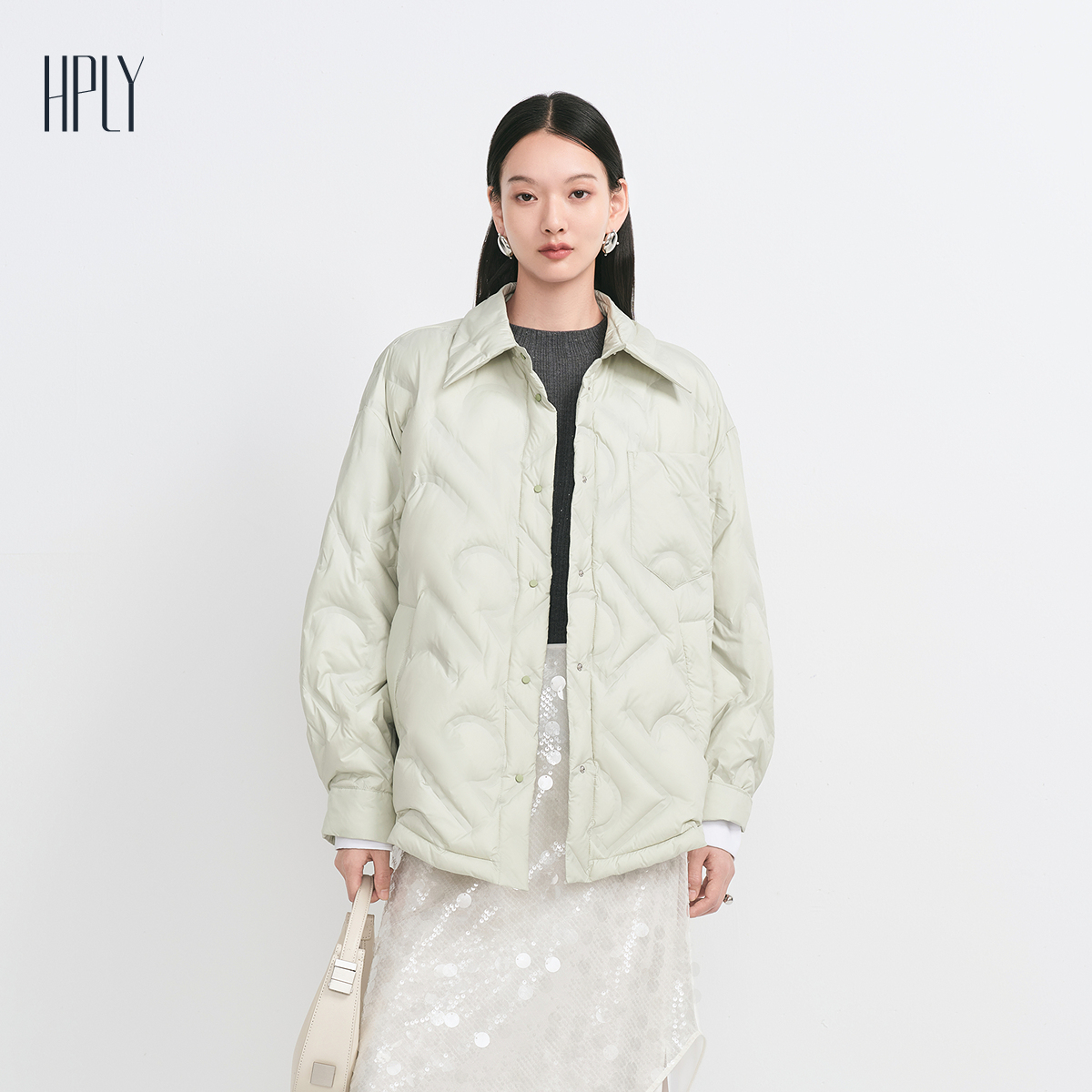 不规则纹 衬衫翻领 宽松版型