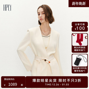 新款 HPLY荷比俪24夏季 女无领微廓形落肩外套 明星同款