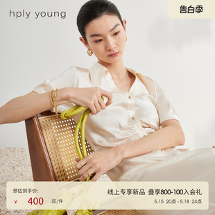 高端设计垂坠感连衣裙 线上专享hply young夏季 法式