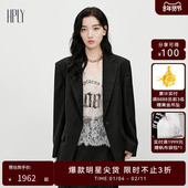博主同款 HPLY荷比俪2026春新款 绵羊毛经典 条纹后开叉西装 外套
