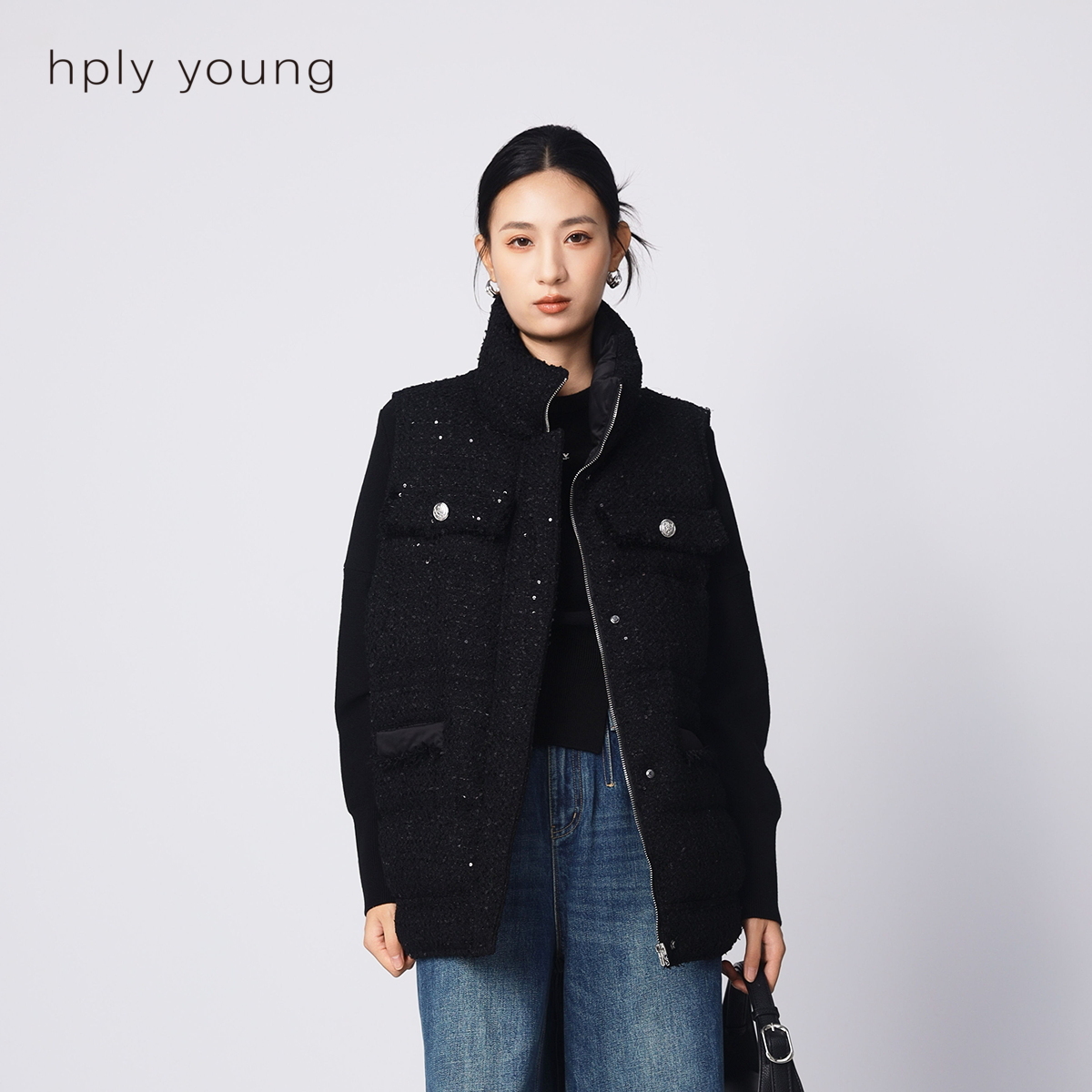 宽松版型 小香风 羽绒马甲