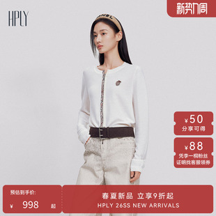 长袖 绵羊毛萌趣拉链修身 HPLY荷比俪2026夏新款 羊毛衫 萌趣系列
