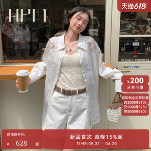 【蓝精灵系列】HPLY荷比俪2026秋新款100% 棉卷边阔腿牛仔短裤