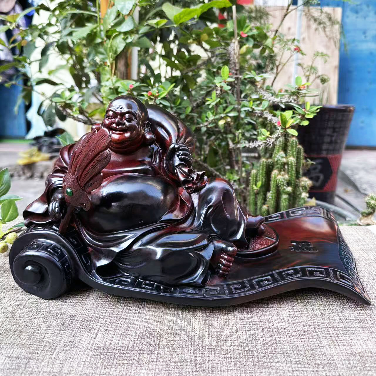 大红酸枝整木雕弥勒佛35×16×18摆件交趾黄檀红木笑佛家居办公,家居饰品,木雕,淘宝优惠券,粉丝福利购,淘宝优惠卷