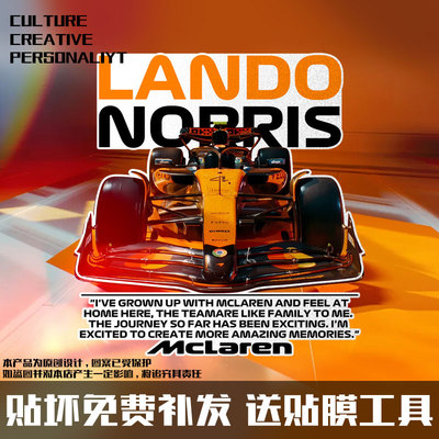 诺里斯4号迈凯伦F1赛车反光车贴