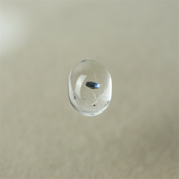 天然水晶全包裹蓝色锐钛矿物裸石项链挂件吊坠戒指蛋面