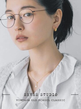 极简眼镜框女大脸钛超轻日系简约金属框银色眼镜