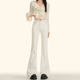 Vogue 修身 长腿｜美式 辣妹风｜微喇舒适米白毛边喇叭裤 常规&