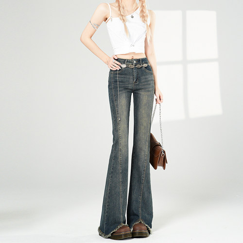 【Gentle】千金小姐风｜修长大腿｜显瘦高腰毛边微喇叭裤  常规&