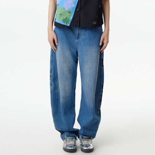 绣花、插袋、宽边耳仔