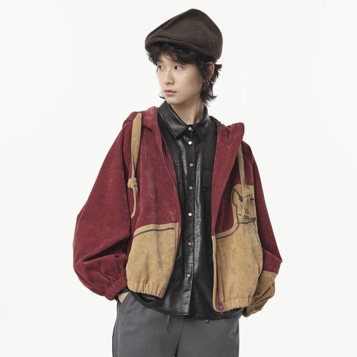 连帽 口袋 弧形分割