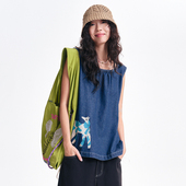 .FUN系列趣味印花抽绳牛仔短款 MOVEUP幻走2026春季 新款 背心女