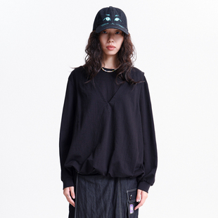 MOVEUP幻走2026春季新款.FUN系列罗纹圆领假两件设计短款T恤女