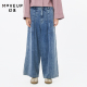 撞色明线设计师纯棉牛仔阔腿裤 MOVEUP幻走2022秋季 女 商场同款