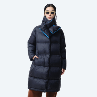 羽绒服女 .FUN系列撞布围脖圆领设计师长款 MOVEUP幻走2024冬季 新款