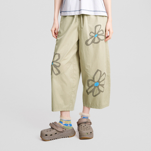 MOVEUP幻走2026春季新款.FUN系列纯棉丈根腰趣味印花休闲直筒裤女