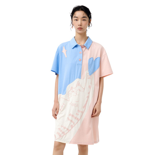 polo领、落肩、贴布绣