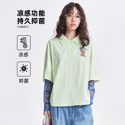 翻领、假两件、绣花