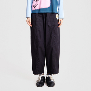 女 .FUN系列纯棉丈根腰抽绳织唛休闲直筒裤 MOVEUP幻走2026春季 新款