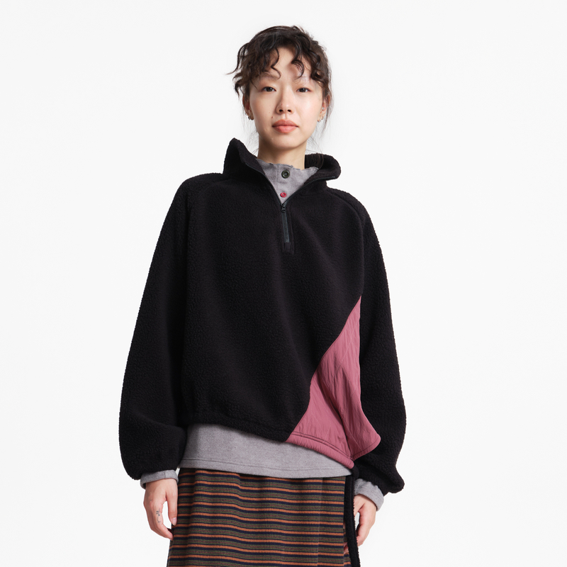 立领、插肩袖、拉链