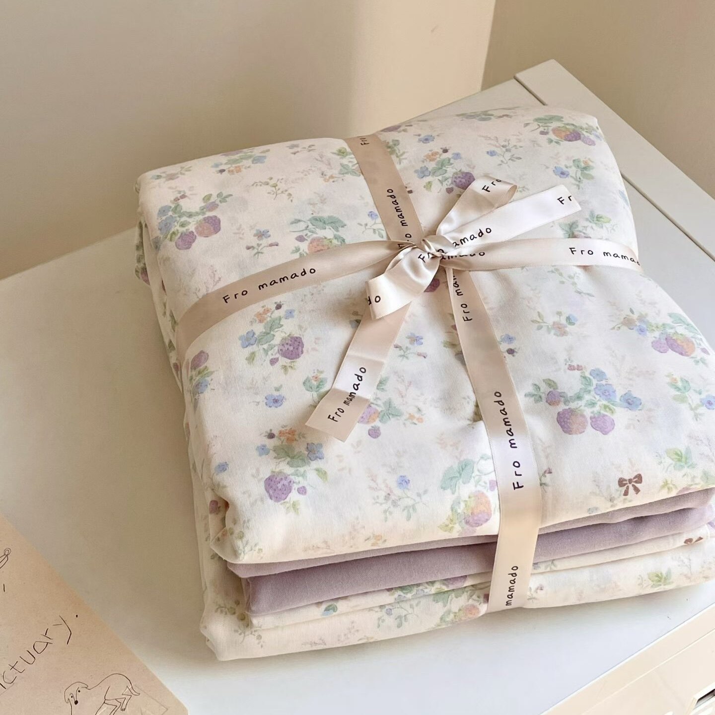 2026新款全棉双层纱四件套纯棉卡通小碎花纱布被套床单ins少女风