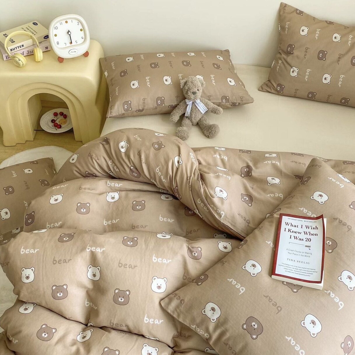 ins风卡通全棉双层纱四件套母婴A类纯棉被套床单1.8m双人床上用品