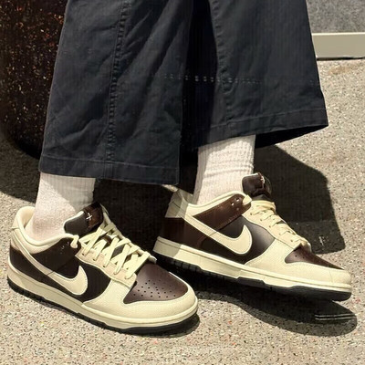 Nike耐克Dunk低帮板鞋男女同款巧克力棕白复古运动鞋 DD1503-103