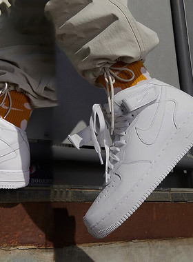 Nike耐克空军一号中高帮板鞋男子运动小白鞋AF1休闲鞋 CW2289-111