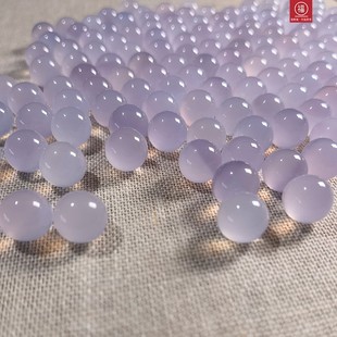 6-14mm天然玛瑙紫玉髓圆珠紫色散珠通孔diy手工饰品配件