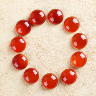 【红玛瑙半圆戒面】2-25mm红玛瑙宝石红玛瑙戒面包珠蛋面裸石DIY