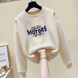 洋气小个子减龄上衣 时尚 2025新款 春秋冬纯棉圆领卫衣女士韩系爆款