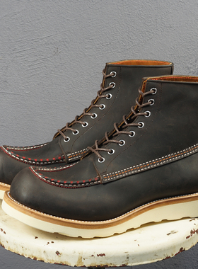 履诚 Classic 25情人节限定 moctoe 爱心雕花镂空 疯马皮工装靴