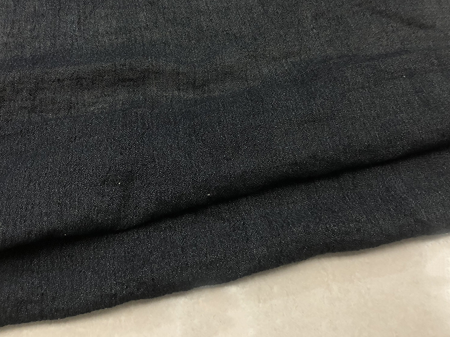 麻料时装布料 薄款 黑色压皱麻 舒适柔软 面料 连衣裙 衬  衫 diy