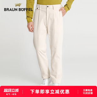 微弹保暖直通长裤 BRAUN 男式 都市休闲裤 BUFFEL 布兰施男士