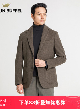 BRAUN BUFFEL/布兰施男士商务保暖休闲单西绅士西装羊毛外套西服