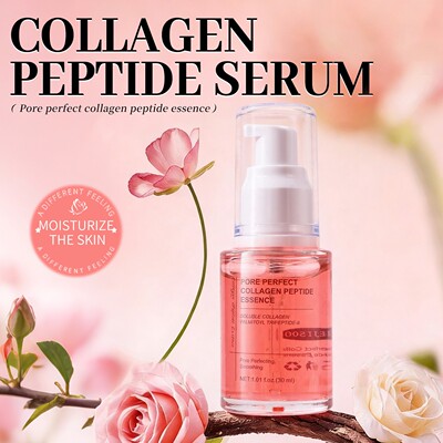 跨境Collagen Peptide毛孔完美胶原蛋白肽面部保湿精华液30ml厂家