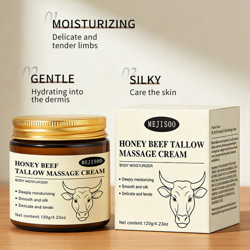 跨境外贸Honey Beef Tallow Massage Cream蜂蜜牛脂按摩膏120g