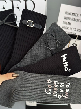 2025年新款欧货饰品袜子女长筒袜新款皮带蝴蝶结网红爆款饰品袜