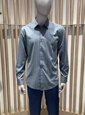 卡尔丹顿2021秋冬新款商务条纹长袖衬衫KBBW33573SAN3专柜1980HD