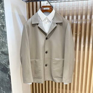 路卡迪龙男装秋冬新款商务西装领皮衣夹克外套160245203专柜11880