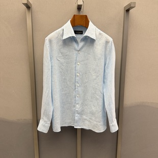 卡尔丹顿男装春休闲商务长袖亚麻衬衫衬衣KGAS13616SHN1吊牌1980